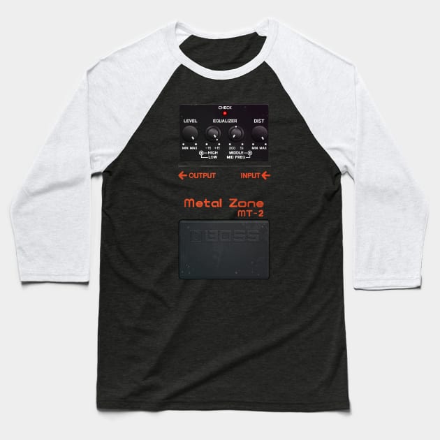 Metal Zone Guitar Pedal Baseball T-Shirt by FullmetalV